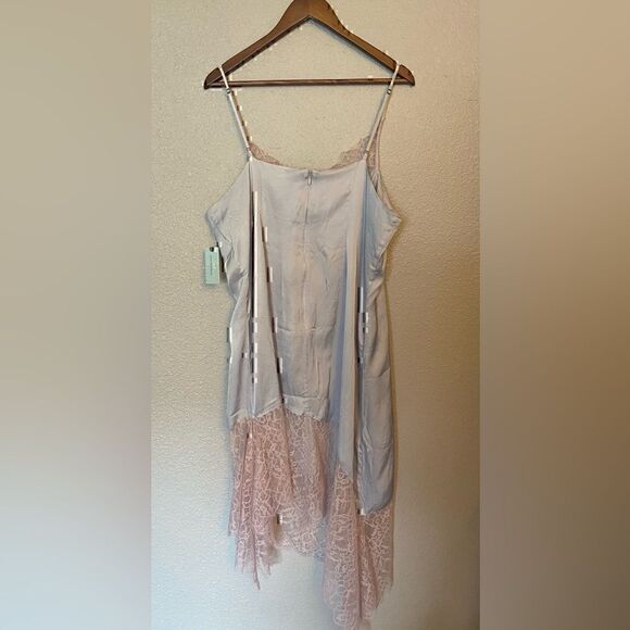 New! Anthropologie Lace-Trimmed Asymmetrical Midi Slip Dress 16 - Picture 9 of 13